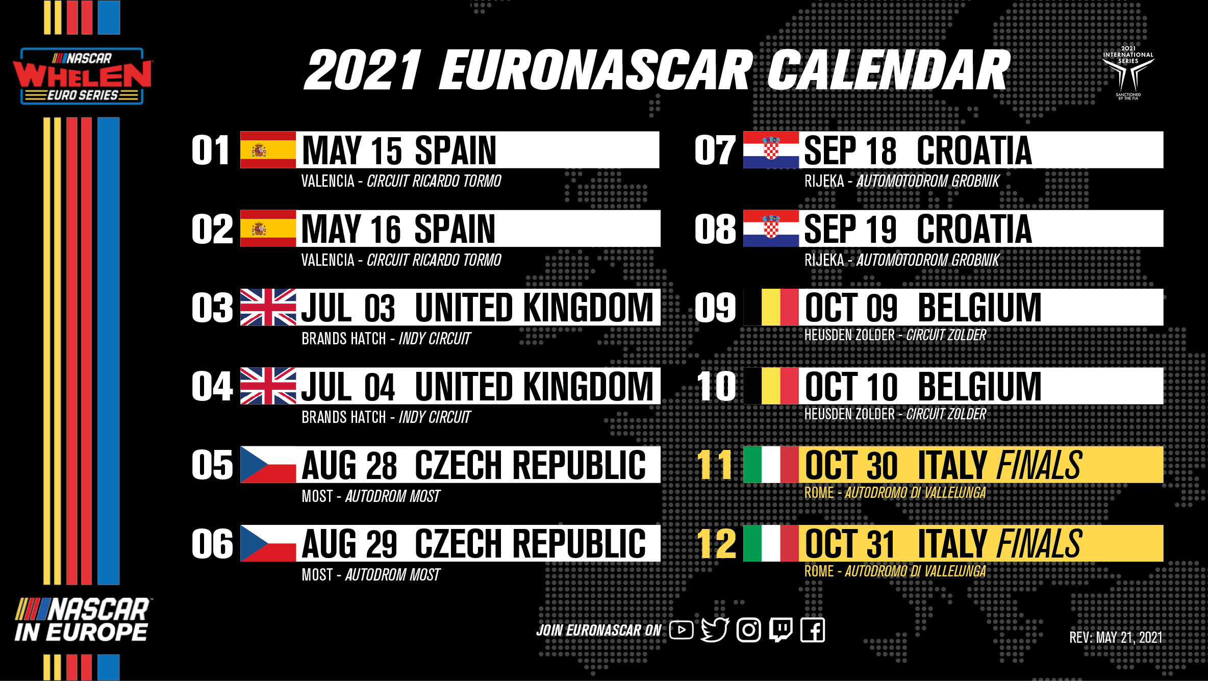 Le calendrier 2021 encore modifié