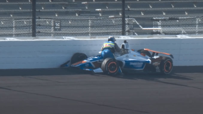 Crash Kyle Larson Indianapolis 500