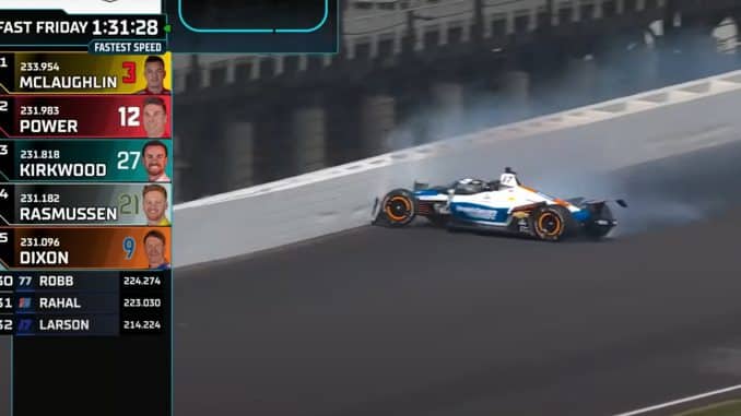 Kyle Larson Crash Indy 500